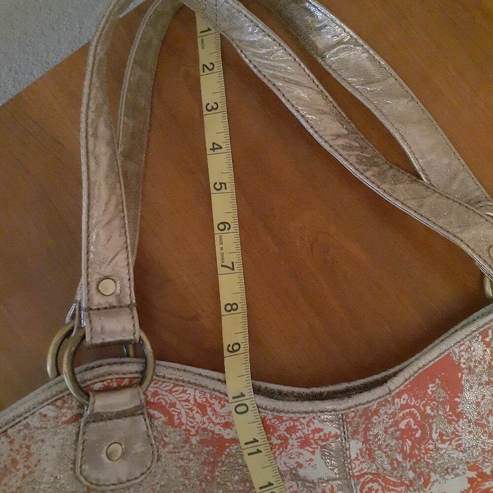Jasper & Jerra Leather Metallic Print Bag - Picture 14 of 15